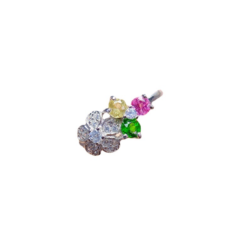 NO RESERVE Multi Colored Tourmaline 925 Sterling Silver Ring