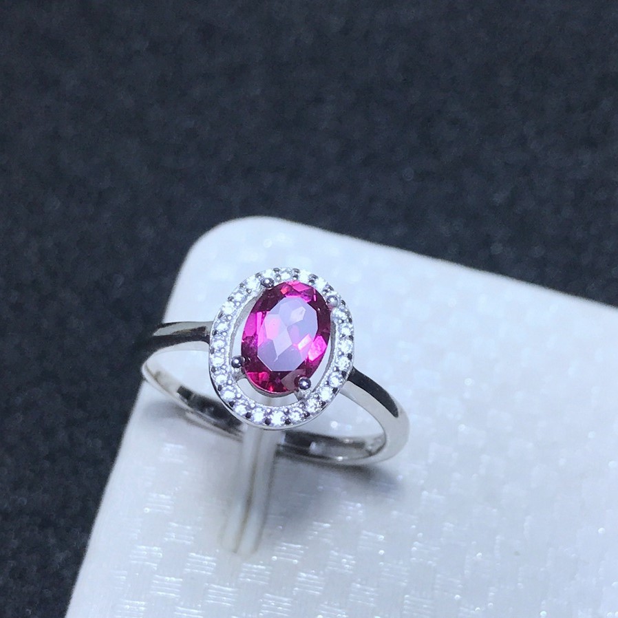 NO RESERVE Red Topaz 925 Sterling Silver Ring