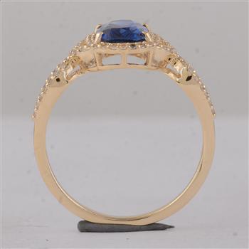 1.69 Ct Cushion Sapphire 9K Gold Ring