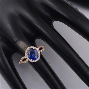 1.92 Ct Oval Sapphire 9K Gold Ring