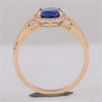 1.92 Ct Oval Sapphire 9K Gold Ring