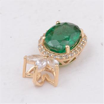 1.95 Ct Oval Emerald 9K Gold Pendant