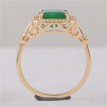 2.17 Ct Octagon Emerald 9K Gold Ring