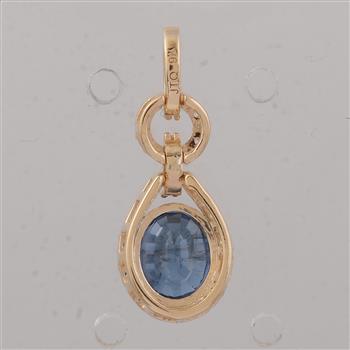 2.23 Ct Oval Sapphire 9K Gold Pendant