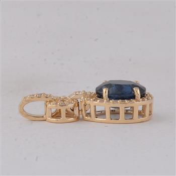 2.23 Ct Oval Sapphire 9K Gold Pendant