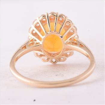 2.39 Ct Oval Fire Opal 9K Gold Ring