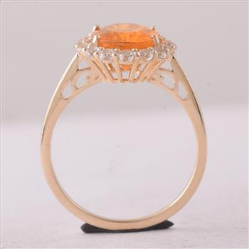 2.39 Ct Oval Fire Opal 9K Gold Ring