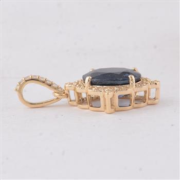 2.48 Ct Oval Sapphire 9K Gold Pendant