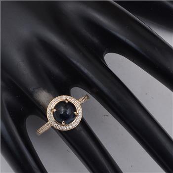 3.23 Ct Round Sapphire 9K Gold Ring