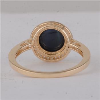 3.23 Ct Round Sapphire 9K Gold Ring