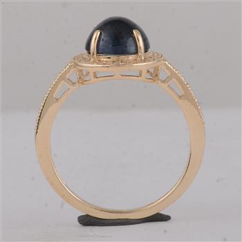 3.23 Ct Round Sapphire 9K Gold Ring