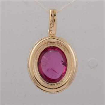 3.25 Ct Oval Tourmaline 9K Gold Pendant