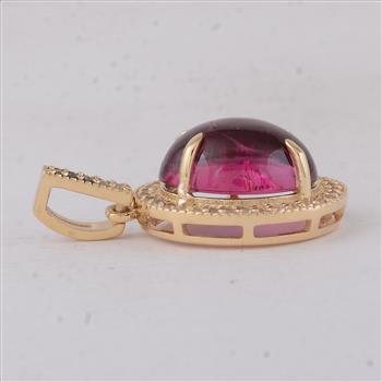 3.25 Ct Oval Tourmaline 9K Gold Pendant