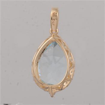 4.11 Ct Pear Aquamarine 9K Gold Pendant