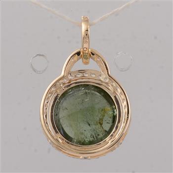 4.22 Ct Round Tourmaline 9K Gold Pendant