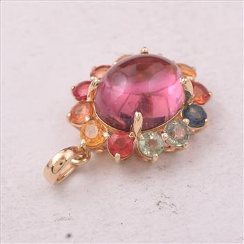 5.62 Ct Oval Tourmaline 9K Gold Pendant