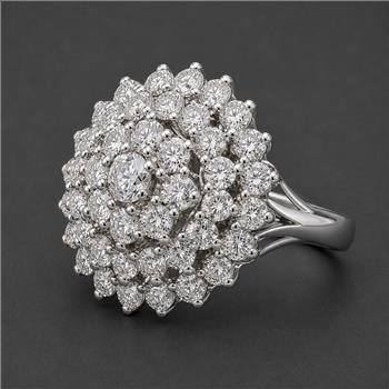925 Sterling Silver 0.08 Ct Round Cubic Zirconia Ring 7 US Ring Size