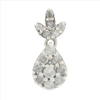 925 Sterling Silver 0.21 Ct Round Diamond Pendant