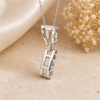 925 Sterling Silver 0.21 Ct Round Diamond Pendant