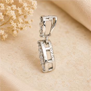 925 Sterling Silver 0.21 Ct Round Diamond Pendant