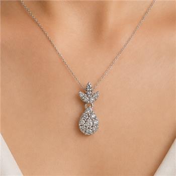 925 Sterling Silver 0.21 Ct Round Diamond Pendant