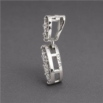 925 Sterling Silver 0.21 Ct Round Diamond Pendant