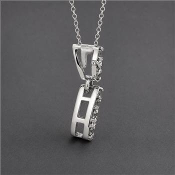 925 Sterling Silver 0.21 Ct Round Diamond Pendant