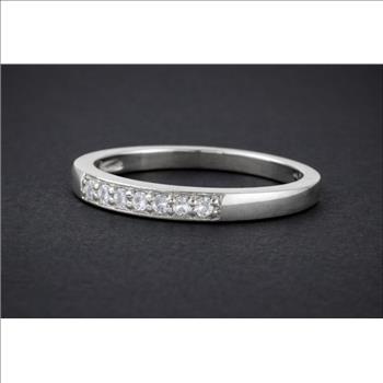 925 Sterling Silver 0.26 Ct Round Cubic Zirconia Ring 7 US Ring Size