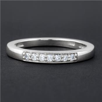 925 Sterling Silver 0.26 Ct Round Cubic Zirconia Ring 7 US Ring Size