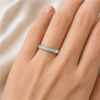925 Sterling Silver 0.28 Ct Round Cubic Zirconia Ring