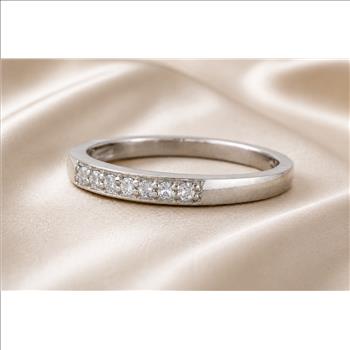 925 Sterling Silver 0.28 Ct Round Cubic Zirconia Ring