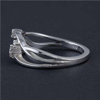 925 Sterling Silver 0.31 Ct Round Cubic Zirconia Ring 7 US Ring Size