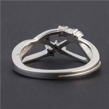 925 Sterling Silver 0.31 Ct Round Cubic Zirconia Ring 7 US Ring Size