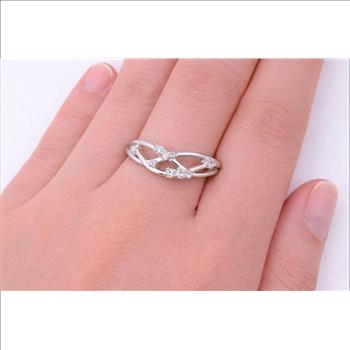 925 Sterling Silver 0.31 Ct Round Cubic Zirconia Ring 7 US Ring Size