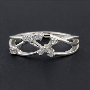 925 Sterling Silver 0.31 Ct Round Cubic Zirconia Ring 7 US Ring Size