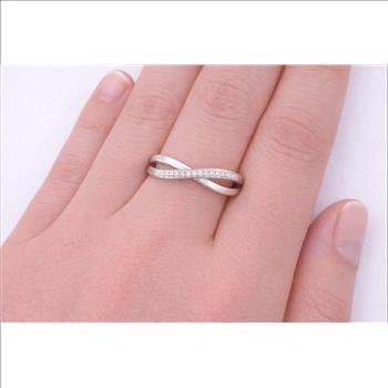 925 Sterling Silver 0.40 Ct Round Cubic Zirconia Ring 7 US Ring Size