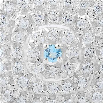 925 Sterling Silver 0.53 Ct Round Swiss Blue Topaz Cubic Zirconia Ring 7 US Ring Size