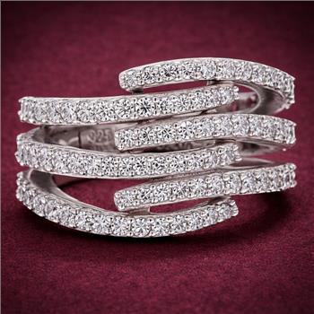 925 Sterling Silver 0.59 Ct Round Cubic Zirconia Ring 7 US Ring Size