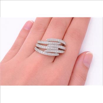 925 Sterling Silver 0.59 Ct Round Cubic Zirconia Ring 7US Ring Size