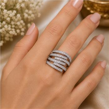 925 Sterling Silver 0.59 Ct Round Cubic Zirconia Ring