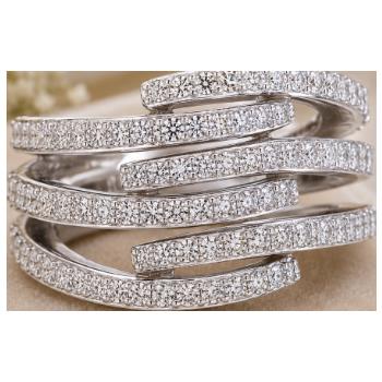 925 Sterling Silver 0.59 Ct Round Cubic Zirconia Ring