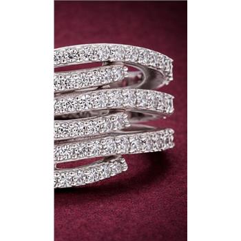 925 Sterling Silver 0.59 Ct Round Cubic Zirconia Ring