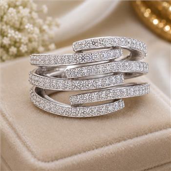 925 Sterling Silver 0.59 Ct Round Cubic Zirconia Ring