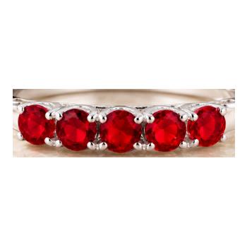 925 Sterling Silver 0.66 Ct Round Created Ruby Ring 9 US Ring Size