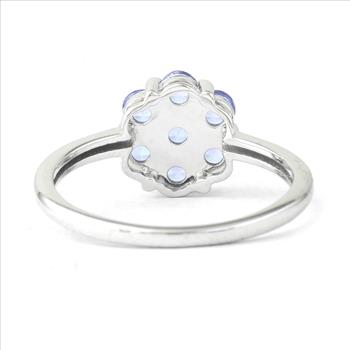 925 Sterling Silver 0.75 Ct Round Tanzanite Ring 7 US Ring Size