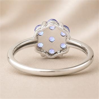 925 Sterling Silver 0.75 Ct Round Tanzanite Ring