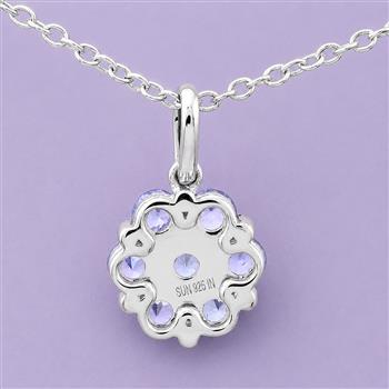 925 Sterling Silver 0.79 Ct Round Tanzanite Pendant