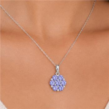 925 Sterling Silver 0.79 Ct Round Tanzanite Pendant