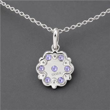 925 Sterling Silver 0.79 Ct Round Tanzanite Pendant