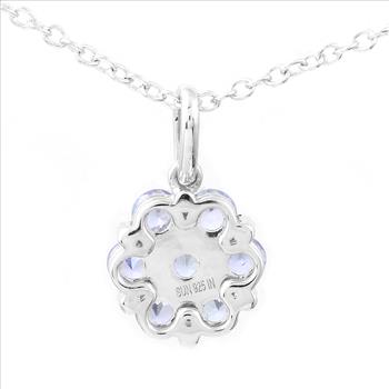 925 Sterling Silver 0.79 Ct Round Tanzanite Pendant